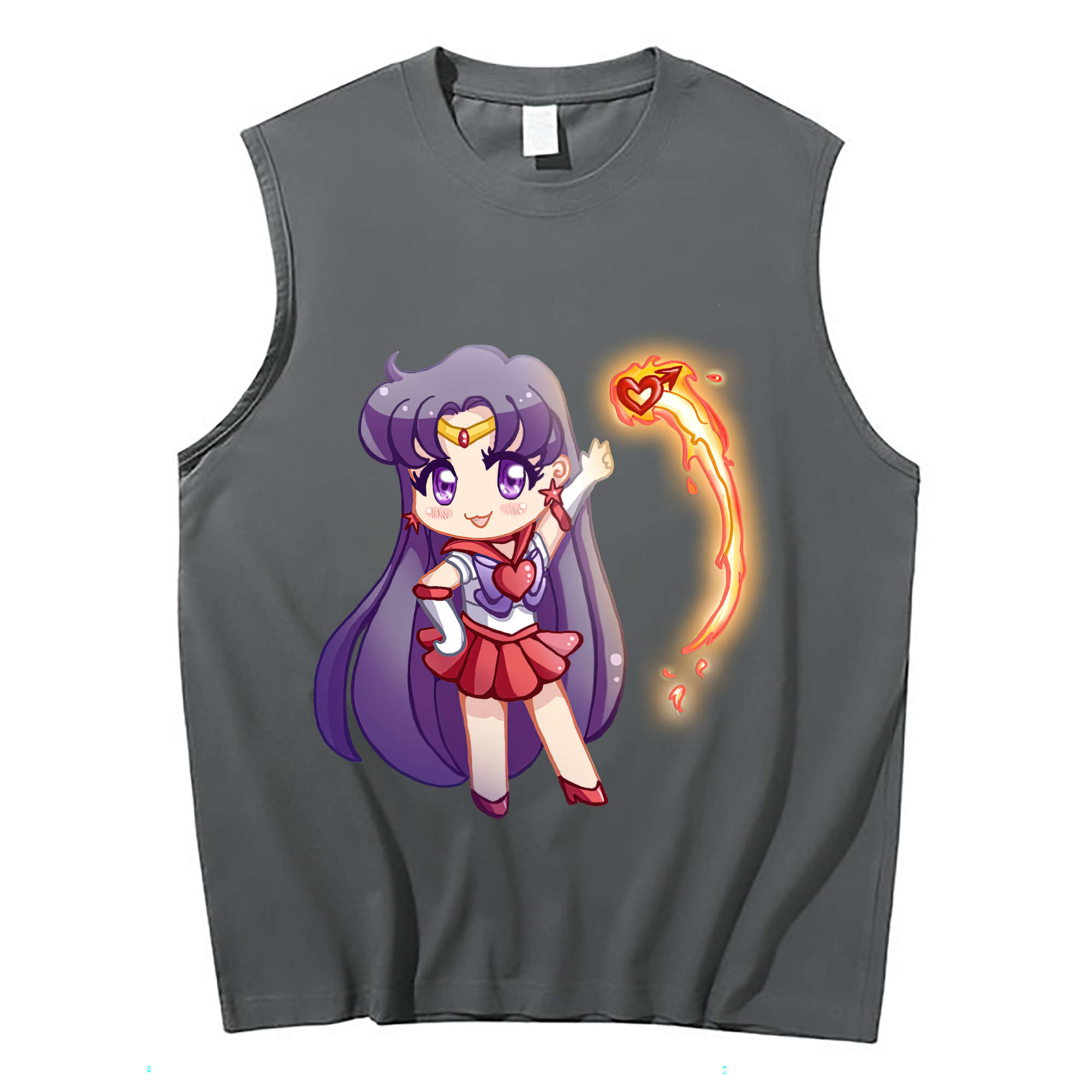 （画像用） 美少女戦士セーラームーン 火野レイ ひの レイ Sailor Moon Hino Rei （セーラーマーズ,Sailor Mars） コットン100％タンクトップ（フロントプリント）